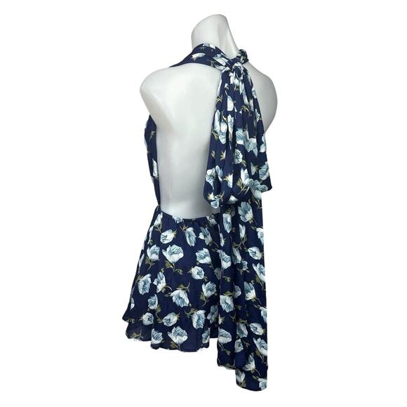 Lulus Navy Blue Floral Elated Energy Convertible Sleeveless Romper Shorts Sz XS - Picture 3 of 13